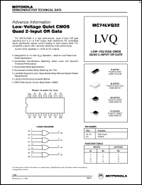 MC74LVQ32M datasheet: Low-voltage CMOS quad 2-input OR gate MC74LVQ32M