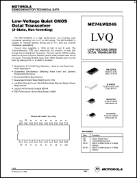 MC74LVQ245DW datasheet: Low-voltage CMOS octal transceiver MC74LVQ245DW