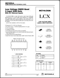 MC74LCX86M datasheet: Low-voltage CMOS quad 2-input XOR gate MC74LCX86M