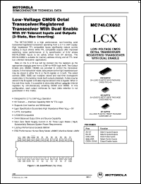 MC74LCX652SD datasheet: Low-voltage CMOS octal  transceiver MC74LCX652SD