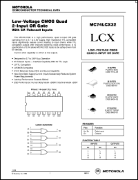 MC74LCX32D datasheet: Low-voltage CMOS quad 2-input OR gate MC74LCX32D