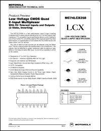 MC74LCX258D datasheet: Low-voltage CMOS quad 2-input multiplexer MC74LCX258D