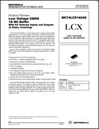 MC74LCX16240DT datasheet: Low-voltage CMOS 16-bit buffer MC74LCX16240DT