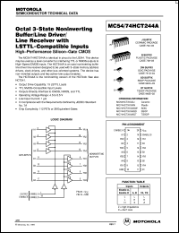 MC74HCT144AN datasheet: Octal 3-state noninverting buffer/line driver/line receiver MC74HCT144AN