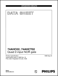 74AHCT02D datasheet: Quad 2-input NOR gate 74AHCT02D