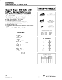 MC74HCT32AN datasheet: Quad 2-input OR gate MC74HCT32AN