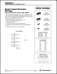 MC54HC86AJ datasheet: Quad 2-input exclusive or gate MC54HC86AJ