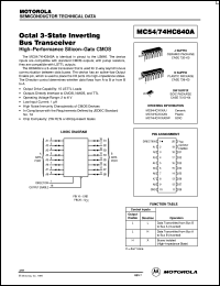 MC74HC640AN datasheet: Octal 3-state inverting bus transceiver MC74HC640AN