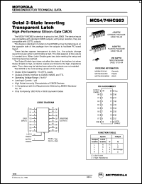 MC54HC563J datasheet: Octal 3-state non-inverting transparent latch MC54HC563J