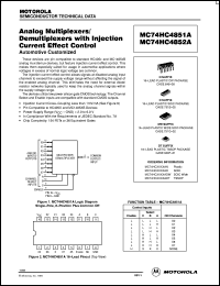 MC74HC4851AN datasheet: Analog  multiplexer/demultiplexer MC74HC4851AN