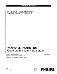74AHC125D datasheet: Quad buffer/line driver; 3-state 74AHC125D