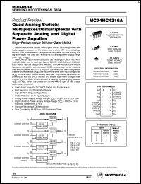 MC74HC4316AN datasheet: Quad analog switch/multiplexer/demultiplexer MC74HC4316AN