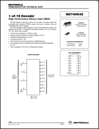 MC74HC42N datasheet: 1-of-10 decoder MC74HC42N