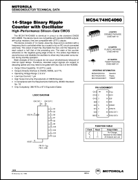 MC74HC4060N datasheet: 14-stage binary ripple counter with oscillator MC74HC4060N