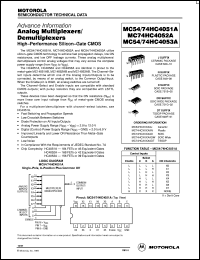 MC74HC4051ADW datasheet: Analog multiplexer/demultiplexer MC74HC4051ADW