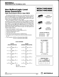 MC54HC4050J datasheet: Hex buffers/lpgic-level down converter MC54HC4050J