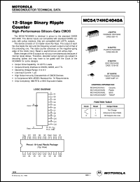 MC54HC4040AJ datasheet: 12-stage binary ripple counter MC54HC4040AJ