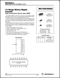 MC74HC4020ADT datasheet: 14-stage binary ripple counter MC74HC4020ADT