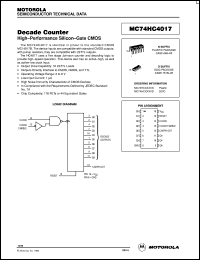 MC74HC4017N datasheet: Decade counter MC74HC4017N