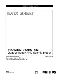 74AHC132 datasheet: Quad 2-input NAND Schmitt trigger 74AHC132