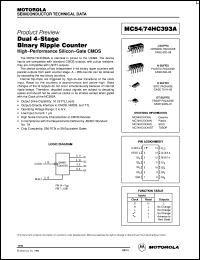 MC74HC393AN datasheet: Dual 4-state binary ripple counter MC74HC393AN