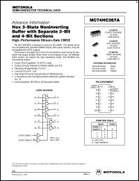 MC74HC367AN datasheet: Hex 3-state noninverting buffer MC74HC367AN