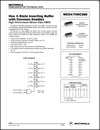 MC54HC366J datasheet: Hex 3-state noninverting buffer MC54HC366J