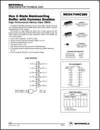 MC74HC365DT datasheet: Hex 3-state noninverting buffer MC74HC365DT