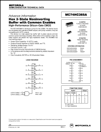 MC74HC365AN datasheet: Hex 3-state noninverting buffer MC74HC365AN