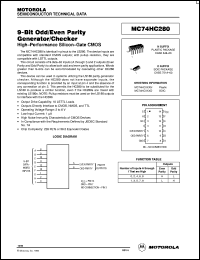 MC74HC280N datasheet: 9-bit odd/even parity generator/checker MC74HC280N