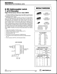 MC54HC259J datasheet: 8-bit addressable latch 1-of-8 decoder MC54HC259J