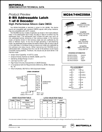 MC74HC259AN datasheet: 8-bit addressable latch 1-of-8 decoder MC74HC259AN