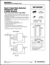 MC74HC253N datasheet: Dual 4-input data selector/multiplexer wirh 3-state outputs MC74HC253N
