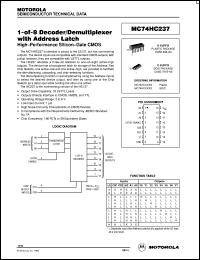 MC74HC237D datasheet: 1-of-8 decoder/demultiplexer with address latch MC74HC237D