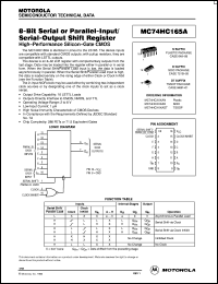 MC74HC165AN datasheet: 8-bit serial-input/parallel-output shift register MC74HC165AN