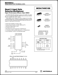 MC54HC158J datasheet: Quad 2-input data selector/multiplexer MC54HC158J