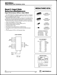 MC74HC157AD datasheet: Quad 2-input data selector/multiplexer MC74HC157AD