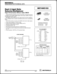 MC54HC153D datasheet: Dual 8-input data selector/multiplexer MC54HC153D