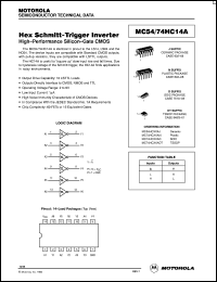 MC74HC14ADT datasheet: Hex schmitt-trigger inverter MC74HC14ADT