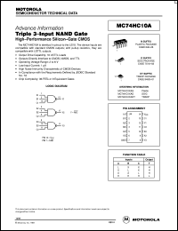 MC74HC10ADT datasheet: Triple 3-input NAND gate MC74HC10ADT