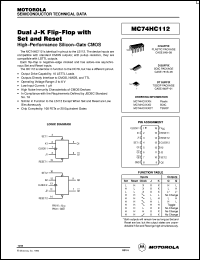 MC74HC112D datasheet: Dual J-K flip-flop with set and reset MC74HC112D