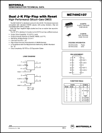 MC74HC107D datasheet: Dual J-K flip-flop with reset MC74HC107D