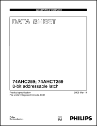 74AHC259 datasheet: 8-bit addressable latch 74AHC259