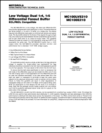 MC100E210 datasheet: Low-voltage dual 1:4,1:5 differential fanout buffer ECL/PECL compatible MC100E210