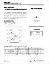 MC100LVEL11 datasheet: Low voltage 1:2 differential fanout buffer MC100LVEL11