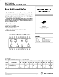 MC100EL13 datasheet: Dual 1:3 fanout buffer MC100EL13