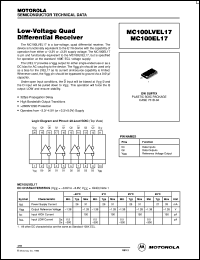 MC100LVEL17 datasheet: Low-voltage quad differential receiver MC100LVEL17