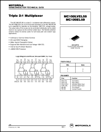 MC100EL59 datasheet: Triple 2:1 multiplexer MC100EL59