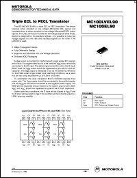 MC100LVEL90 datasheet: Triple ECL to PECL translator MC100LVEL90