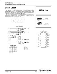 MC10133L datasheet: Quad latch MC10133L